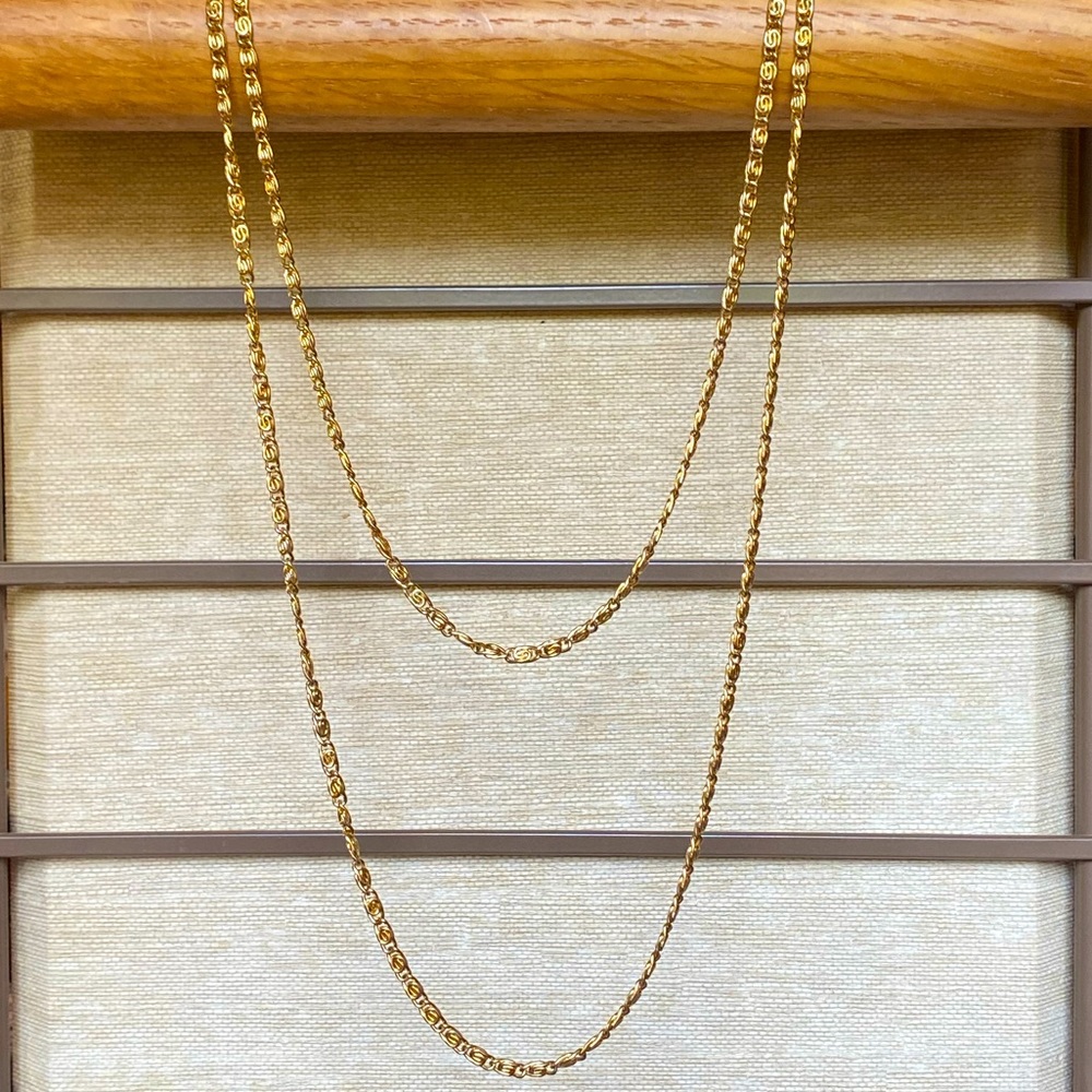 Long vintage gold chain necklace
